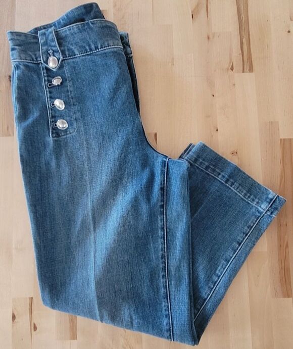 Talbots Denim - Talbots Jeans Womens Size 8 Blue Wash High Rise Straight Ankle Sailor Nautical